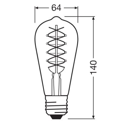 ΣΕΤ 2x LED λαμπτήρες ρυθμιζόμενης έντασης VINTAGE FILAMENT E27/7,8W/230V 1800K - Osram
