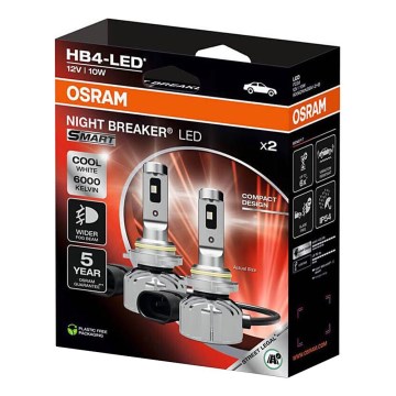 Σετ 2x LED λάμπες αυτοκινήτου NIGHT BREAKER SMART HB4 P22d/10W/12V 6000K - Osram