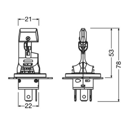 Σετ 2x LED λάμπες αυτοκινήτου NIGHT BREAKER SPEED H4 P43T/14W/12V 6000K - Osram