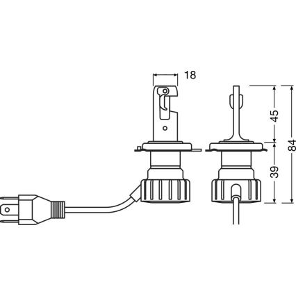 Σετ 2x LED λάμπες αυτοκινήτου NIGHT BREAKER VINTAGE H4 P43T/20W/12V 3000K - Osram