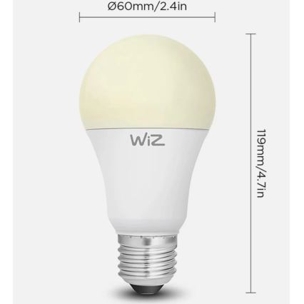 Σετ 2x ρυθμιζόμενες LED λάμπες A60 E27/9W/230V 2700K Wi-Fi + τηλεχειριστήριο - WiZ