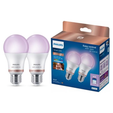 Σετ 2x LED RGB ρυθμιζόμενες λάμπες Philips SMART A60 E27/12,5W/230V 2200-6500K