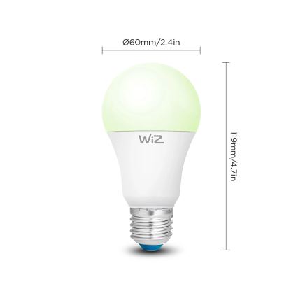 Σετ 2x λαμπτήρες LED RGBW ρυθμιζόμενοι A60 E27/9W/230V 2200-6500K Wi-Fi + τηλεχειριστήριο - WiZ
