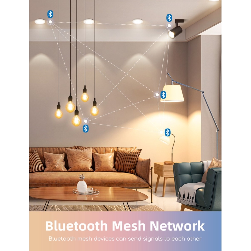 Σετ 2 τεμ. LED RGBW ρυθμιζόμενες λάμπες MESH GU10/6,5W/230V 2700-6500K Wi-Fi - Aigostar