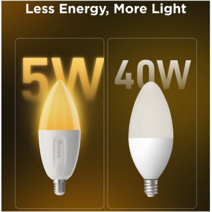 ΣΕΤ 2x LED RGBWW ρυθμιζόμενες λάμπες MATTER E14/5W/230V 2700-6500K Wi-Fi - Govee