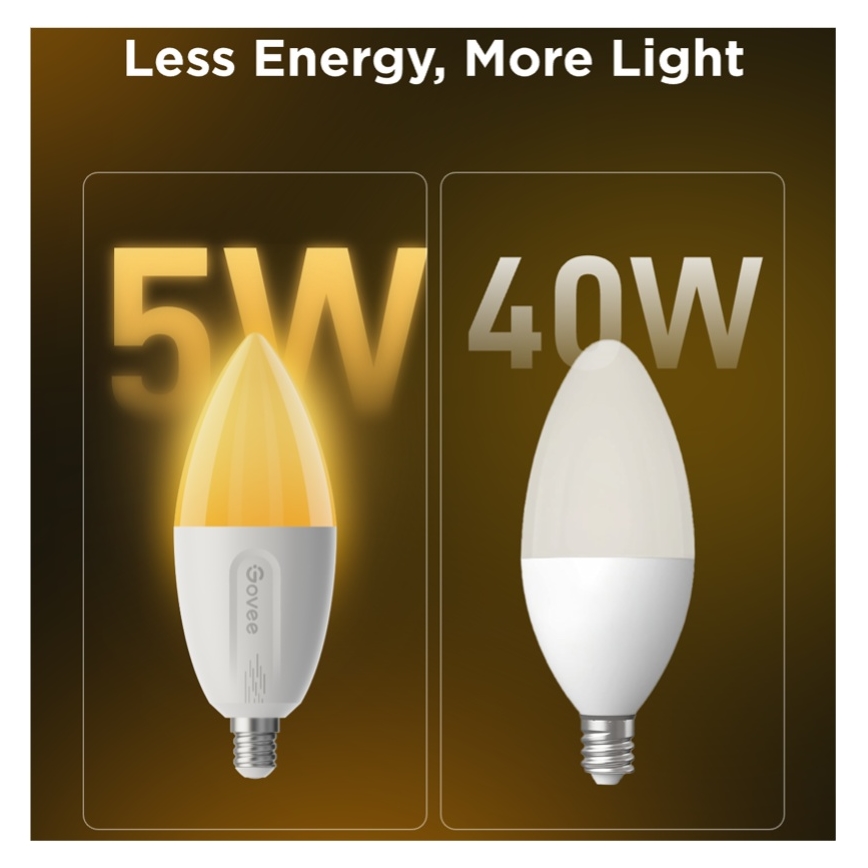 ΣΕΤ 2x LED RGBWW ρυθμιζόμενες λάμπες MATTER E14/5W/230V 2700-6500K Wi-Fi - Govee