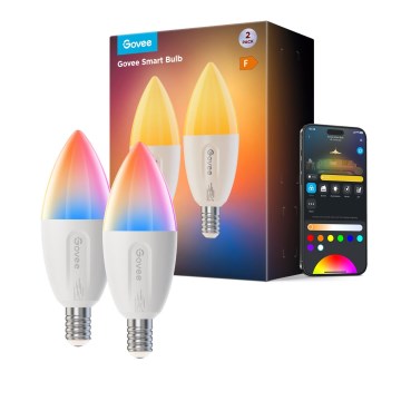 ΣΕΤ 2x LED RGBWW ρυθμιζόμενες λάμπες MATTER E14/5W/230V 2700-6500K Wi-Fi - Govee