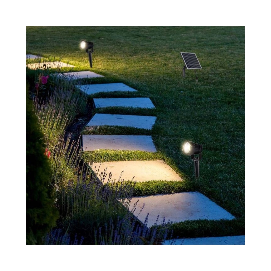 ΣΕΤ 2x LED Εξωτερικό ηλιακό φωτιστικό 2xLED/1,2W/3,7V IP65 3000K 4000 mAh