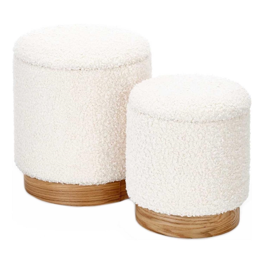 ΣΕΤ 2x Σκαμπό CANCUN διάμετρος 31/38 cm λευκό/καφέ