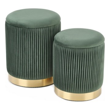 ΣΕΤ 2x Σκαμπό MONTY διάμετρος 36/44 cm πράσινο/χρυσό