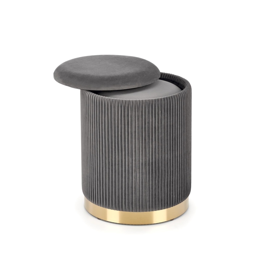 ΣΕΤ 2x Σκαμπό MONTY διάμετρος 36/66 cm γκρι/χρυσό