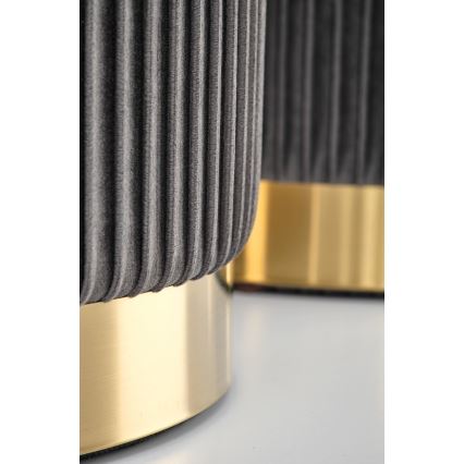 ΣΕΤ 2x Σκαμπό MONTY διάμετρος 36/66 cm γκρι/χρυσό