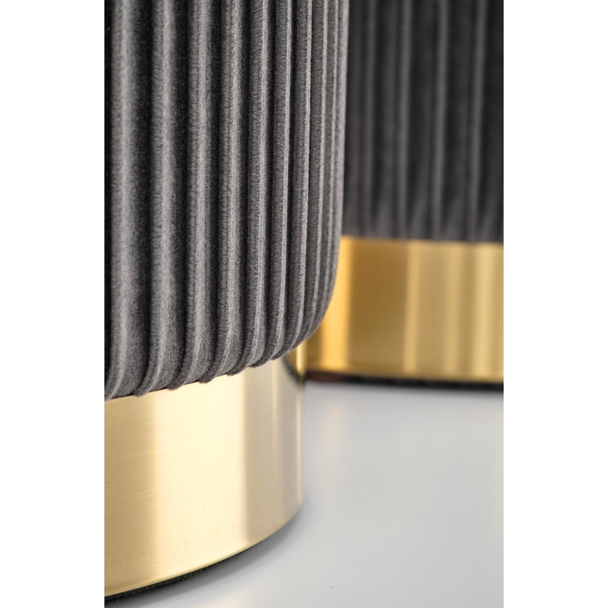 ΣΕΤ 2x Σκαμπό MONTY διάμετρος 36/66 cm γκρι/χρυσό