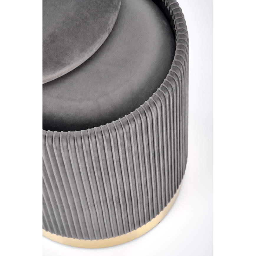 ΣΕΤ 2x Σκαμπό MONTY διάμετρος 36/66 cm γκρι/χρυσό