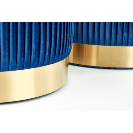 ΣΕΤ 2x Σκαμπό MONTY διάμετρος 36/66 cm μπλε/χρυσό