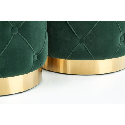 ΣΕΤ 2x Σκαμπό POLLY διάμετρος 40/44 cm πράσινο/χρυσό