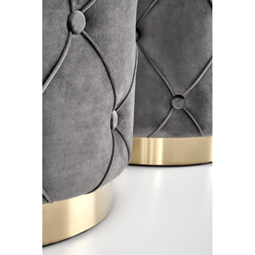 ΣΕΤ 2x Σκαμπό POLLY διάμετρος 40/44 cm γκρι/χρυσό