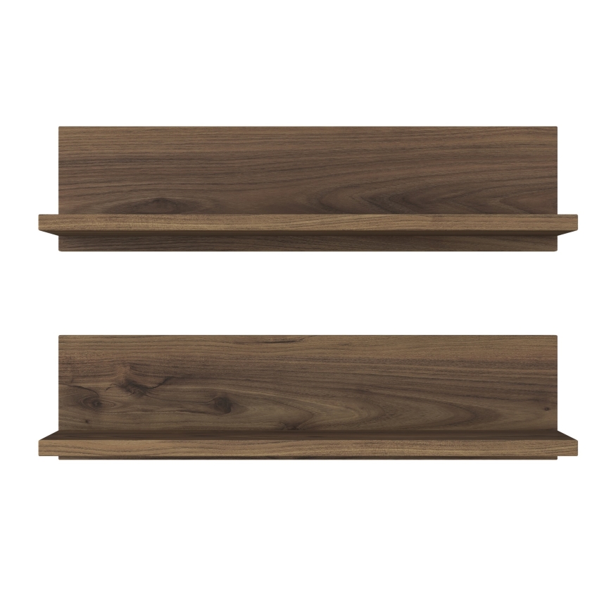 ΣΕΤ 2x Επιτοίχιο ράφι RANI 60x15 εκ καφέ