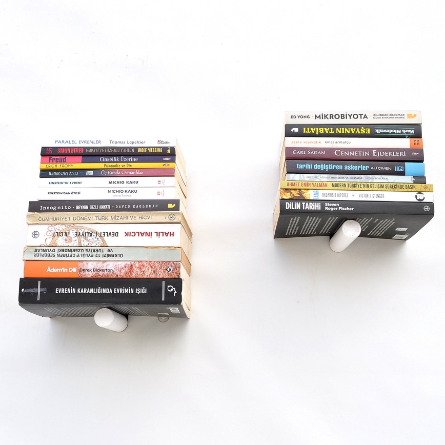 ΣΕΤ 2x Ράφια τοίχου 15x21 cm μαύρο/λευκό