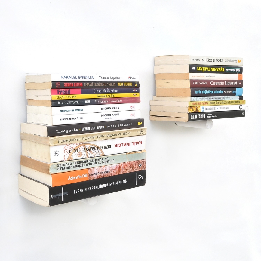 ΣΕΤ 2x Ράφια τοίχου 15x21 cm μαύρο/λευκό