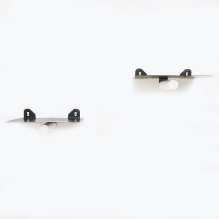 ΣΕΤ 2x Ράφια τοίχου 15x21 cm μαύρο/λευκό