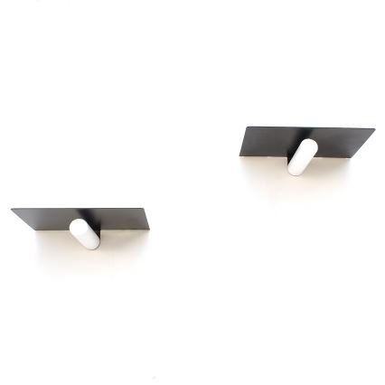 ΣΕΤ 2x Ράφια τοίχου 15x21 cm μαύρο/λευκό