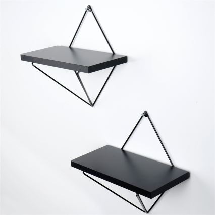 ΣΕΤ 2x Ράφια τοίχου μαύρα