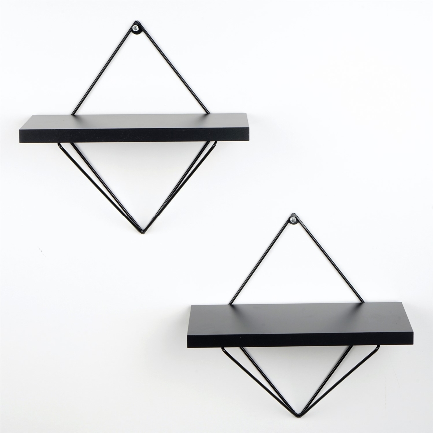 ΣΕΤ 2x Ράφια τοίχου μαύρα