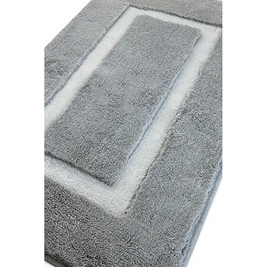 ΣΕΤ 2x Πατάκι μπάνιου 60/100 cm γκρι