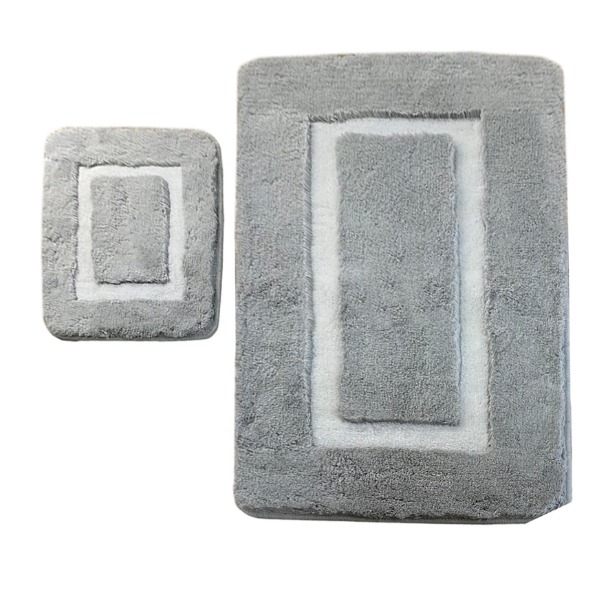 ΣΕΤ 2x Πατάκι μπάνιου 60/100 cm γκρι