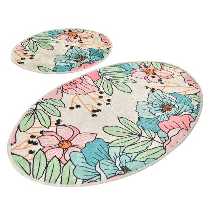 ΣΕΤ 2x Χαλάκι Μπάνιου SPRING 60/100 εκ πολύχρωμο