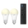 Σετ 2x ρυθμιζόμενες LED λάμπες A60 E27/9W/230V 2700K Wi-Fi + τηλεχειριστήριο - WiZ