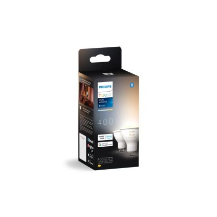 Σετ 2x ρυθμιζόμενοι LED λαμπτήρες Philips Hue WHITE AMBIANCE GU10/4,2W/230V 2200-6500K + Hue bridge