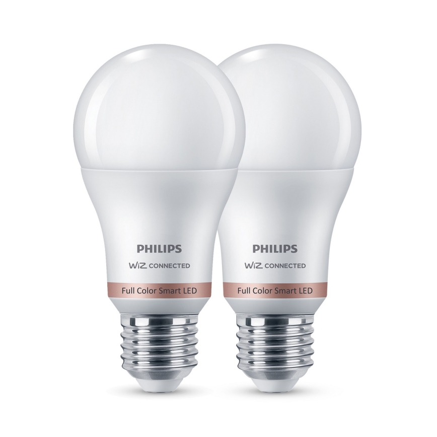 Σετ 2 LED RGB ρυθμιζόμενοι λαμπτήρες Philips SMART A60 E27/8,5W/230V 2200-6500K + τηλεχειριστήριο
