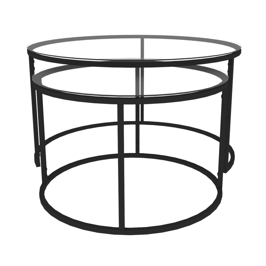 ΣΕΤ 2x Τραπεζάκι σαλονιού BELARUS μαύρο