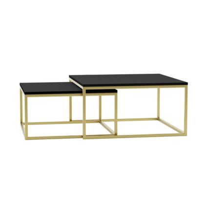 ΣΕΤ 2x Τραπεζάκι σαλονιού DUAL μαύρο/χρυσό