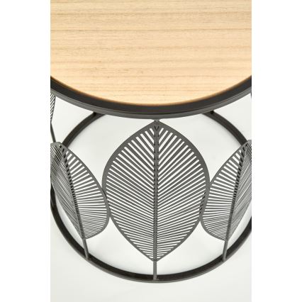 ΣΕΤ 2x Τραπεζάκι σαλονιού FOLLA διάμετρος 33/40 cm μαύρο