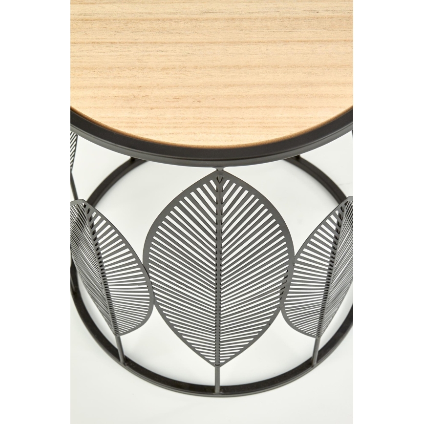 ΣΕΤ 2x Τραπεζάκι σαλονιού FOLLA διάμετρος 33/40 cm μαύρο