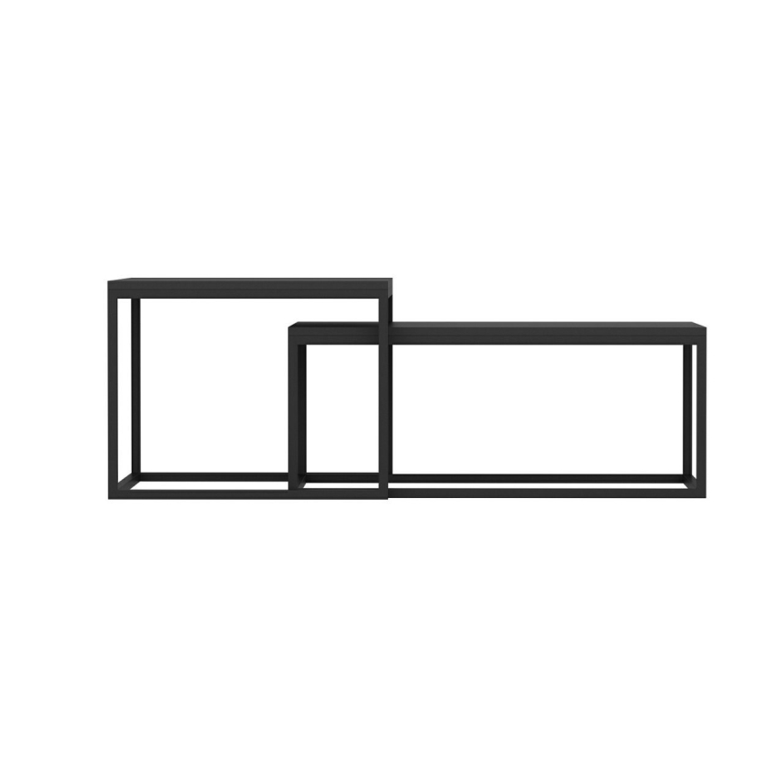 ΣΕΤ 2x Τραπεζάκι σαλονιού LEKA μαύρο