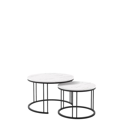 ΣΕΤ 2x Τραπεζάκι σαλονιού RAGNAR μαύρο/λευκό
