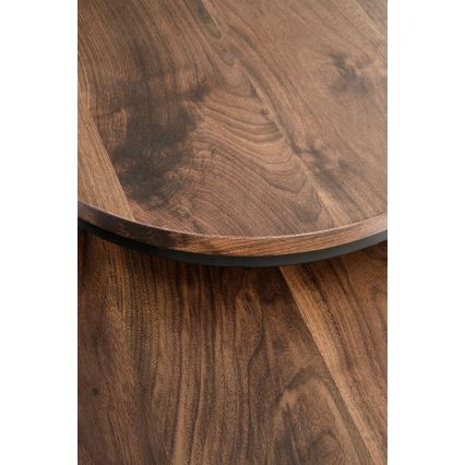 ΣΕΤ 2x Τραπεζάκι σαλονιού OREO διάμ. 43/53 εκ. μαύρο/καρυδιά