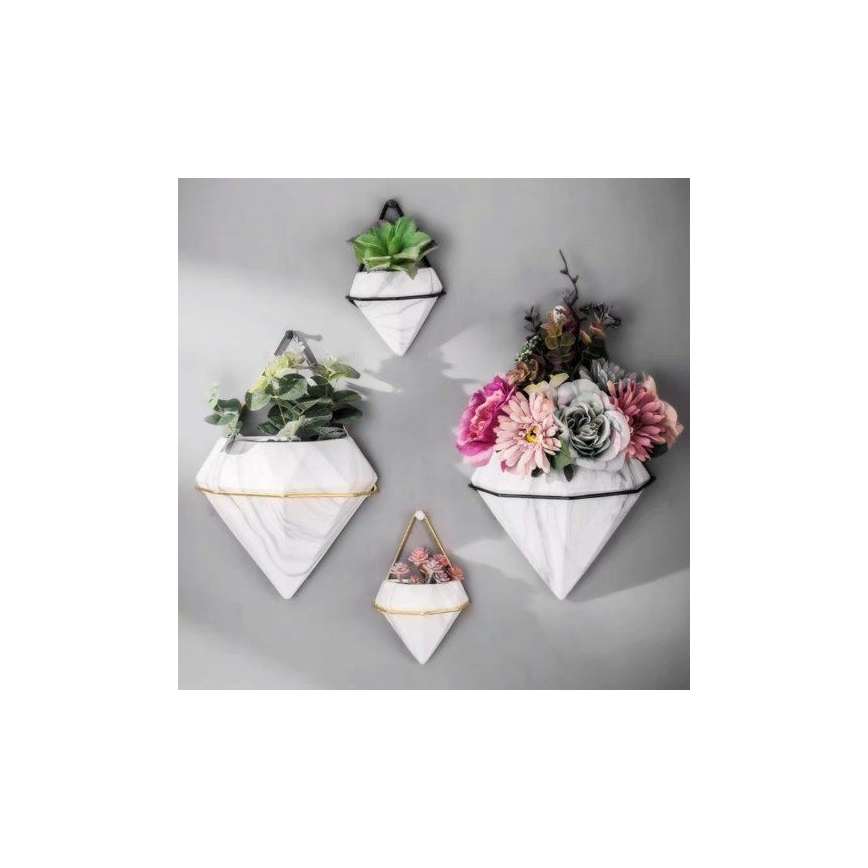 ΣΕΤ 2x Γλάστρες τοίχου SEMELA 23x20 cm χρυσό