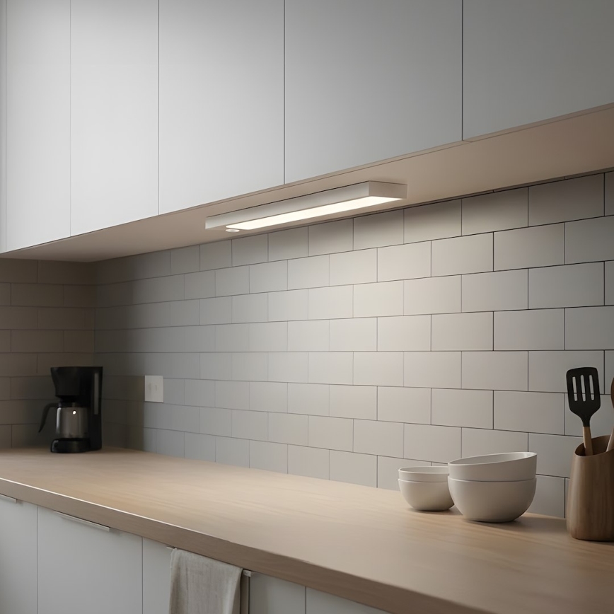 ΣΕΤ 2x επαναφορτιζόμενα LED φωτιστικά για έπιπλα με αισθητήρα κίνησης και λυκόφωτος VIRO LED/1,2W/3,7V 800 mAh 3000/4000/6500K 30 cm λευκό