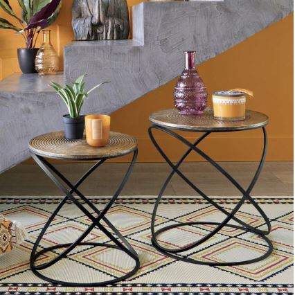 ΣΕΤ 2x Βοηθητικό τραπεζάκι ETNIK