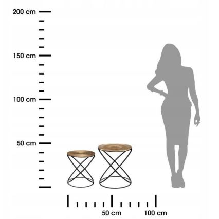ΣΕΤ 2x Βοηθητικό τραπεζάκι ETNIK