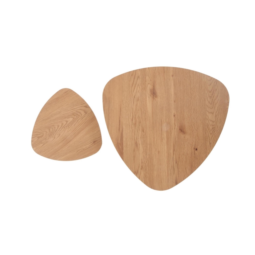 ΣΕΤ 2x Βοηθητικό τραπεζάκι NICEA διάμετρος 40/60 cm χρυσή δρυς/μαύρο