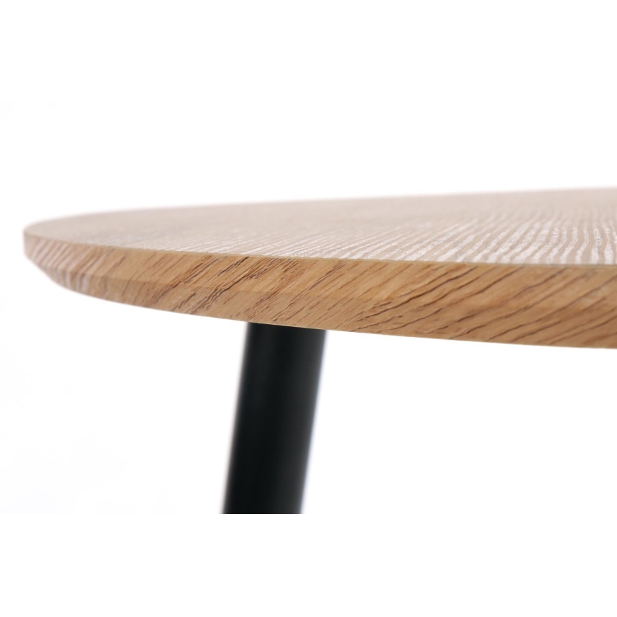 ΣΕΤ 2x Βοηθητικό τραπεζάκι NICEA διάμετρος 40/60 cm χρυσή δρυς/μαύρο