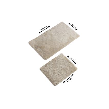 ΣΕΤ 2x Χαλάκι Μπάνιου 60x100 εκ. σε μπεζ χρώμα