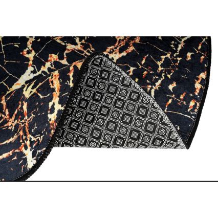 ΣΕΤ 2x Χαλάκι Μπάνιου GOLDES 60/100 εκ. μαύρο/χρυσό