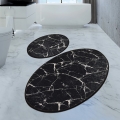 ΣΕΤ 2x Χαλάκι Μπάνιου MARBLE 50x60/60x100 εκ. μαύρο